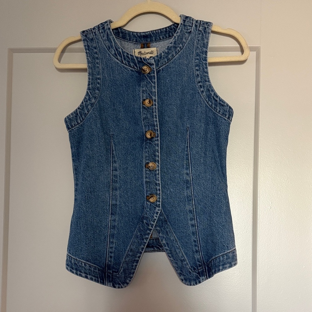 Madewell Denim Vest with Button Closure